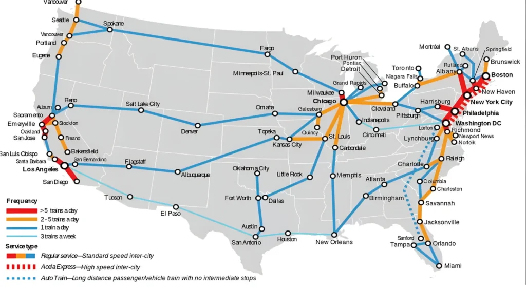 Amtrak Lincoln station and Route Map