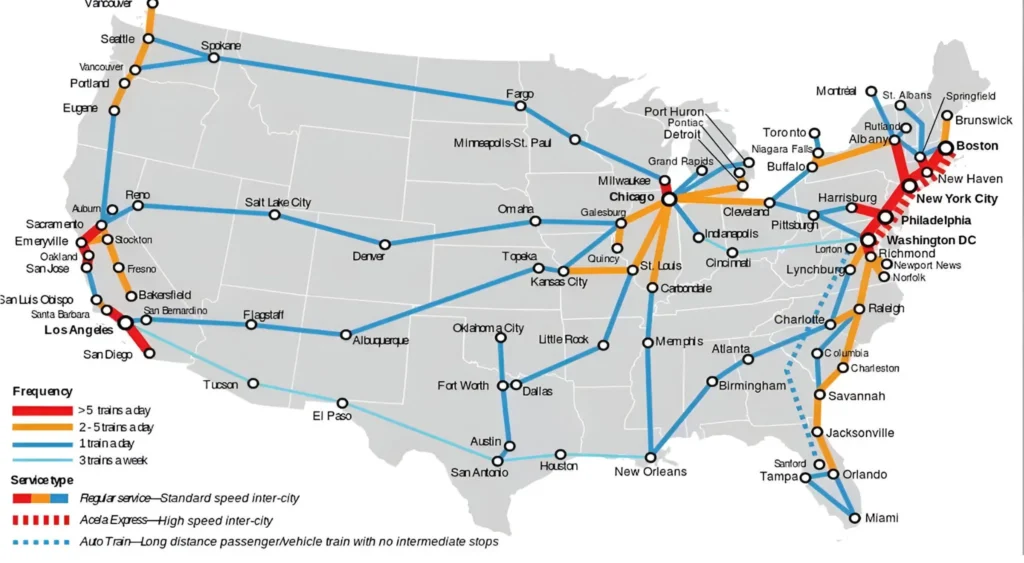 New Mexico Amtrak Stations and Route Map